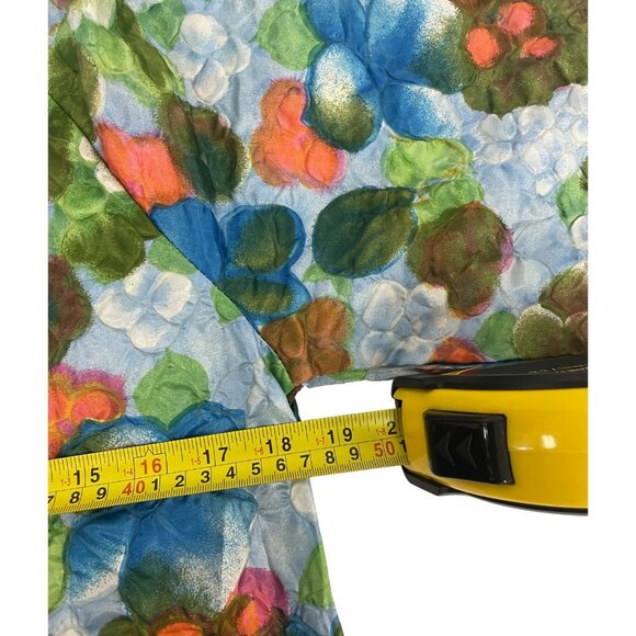 Vintage Janet Lynn Featherlite Womens Robe Housedress Small Blue Floral Quilted - Picture 6 of 8